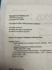 Emanuel / Law Outlines / Lexis-nexis/ For Law Students / 1995-96 Edition
