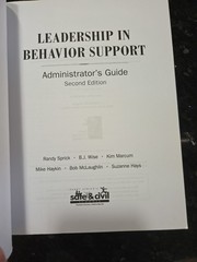 Leadership in Behavior Support : Administrator’s Guide 2nd Second Ed. VERY GOOD