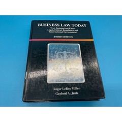 Business Law Today Third Edition Roger LeRoy Miller Gaylord Jentz Textbook