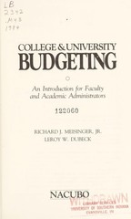 College & University Budgeting: An Introduction for Faculty and Academic Adminis