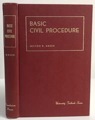 Basic Civil Procedure by Milton Green – University Textbook Series 1977 Law Text