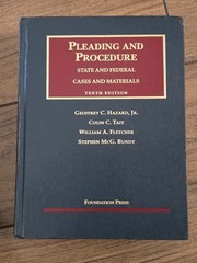 West Academic Pleading and Procedure Cases Tenth Edition Hardcover Hazard