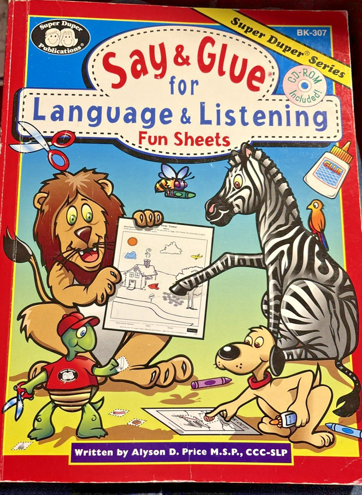 Super Duper Publications | Say & Glue for Language & Listening Fun Sheets BK-307