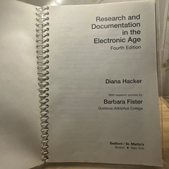 Research and Documentation in the Electronic Age 4 by Diana Hacker (2005, PB)