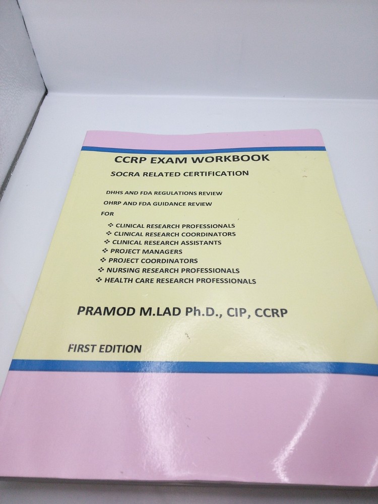 CCRP EXAM WORKBOOK: SOCRA CERT – VERY GOOD