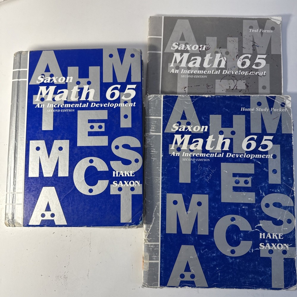Saxon 65 Math SET (2nd Edition)65 Textbook, Answer Key & Test Forms (cover Wear)