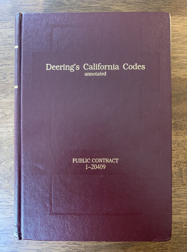 Deering’s California Codes Annotated Public Contract 1.. Lexis Nexis HB Law Book
