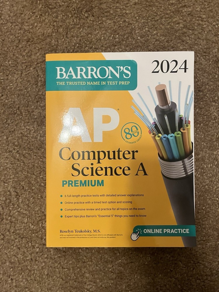 Barron’s AP Prep Ser.: AP Computer Science a Premium, 2024: 6 Practice Tests