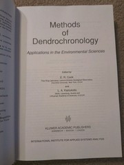 Methods of Dendrochronology Applications in the Environmental Sciences H/C 1990