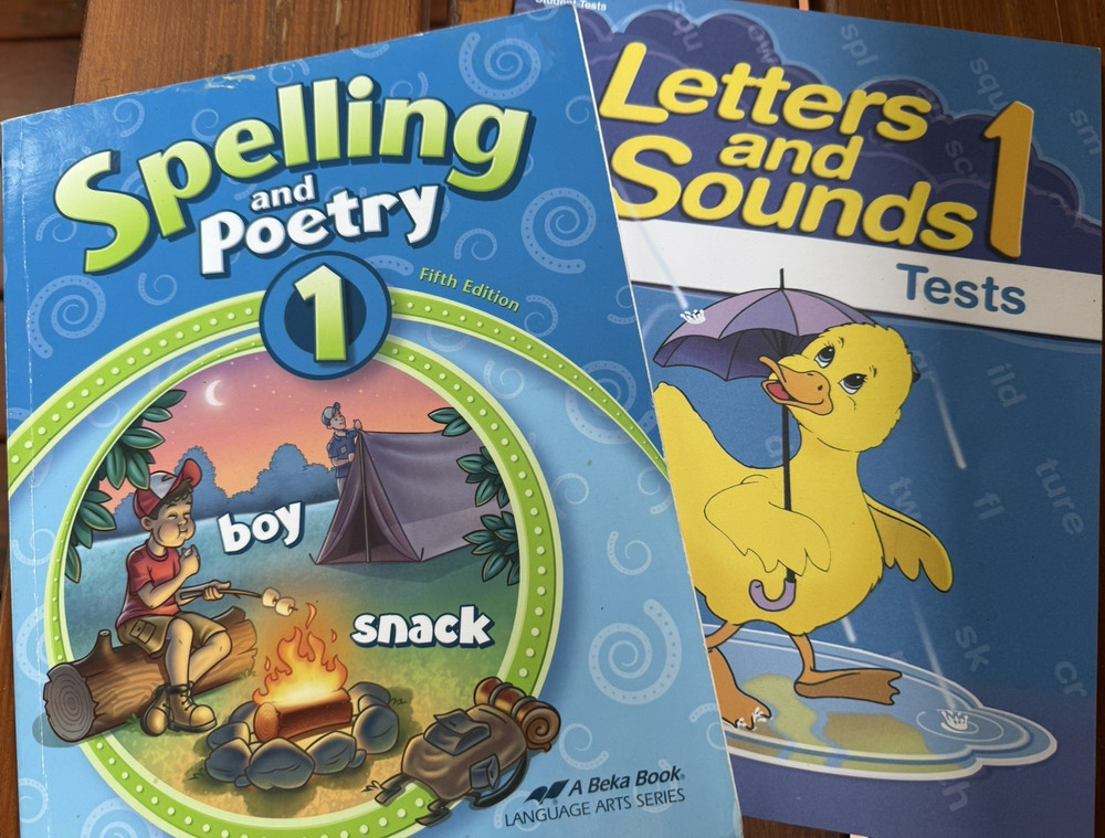 A Beka Book Spelling and Poetry 1 & Letters and Sounds 1 (Fifth Ed; Student Tes…