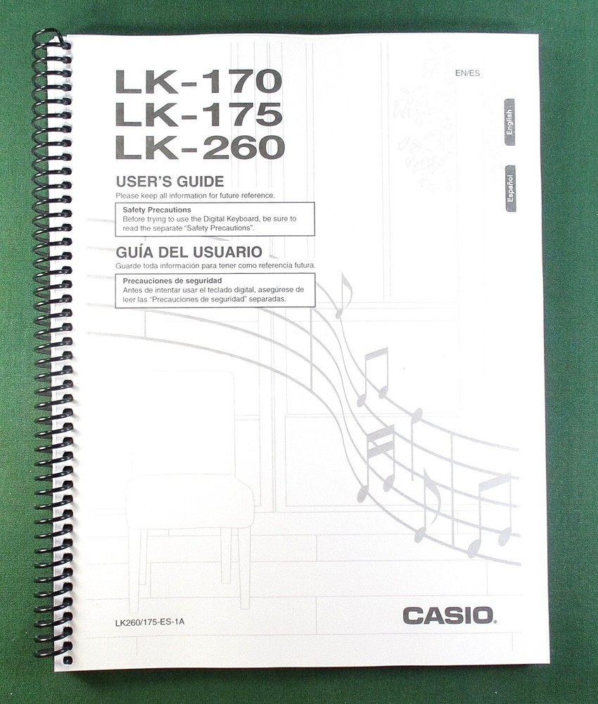 Casio LK-170 LK-175 LK-260 Instruction Manual: 48 Pages & Protective Covers!