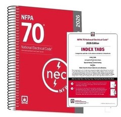 NFPA 70, National Electrical Code (NEC) 2026 Edition with Index Tab SPIRAL