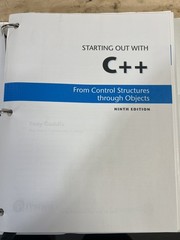 Starting Out with C++ from Control Structures to Objects Paperback 9th edition