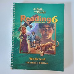 BOB JONES UNIVERSITY BJU Reading 6 As Full as the World 2nd Ed 2003 Homeschool