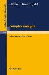 Complex Analysis : Seminar, University Park Pa, March 10-14, 1986, Paperback …