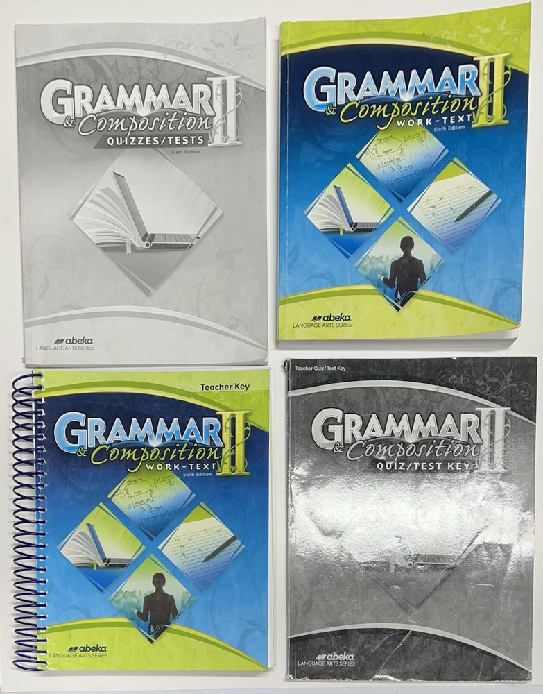 Abeka Grammar Composition II SET worktext quizzes tests teacher key 6th ed READ!