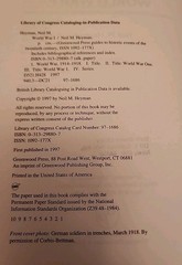 Guides to Historic Events of the 20th Cent: WWI (1997, Hbk)