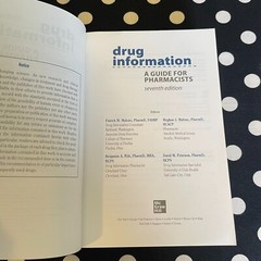 Drug Information: A Guide for Pharmacists, 7th Edition – McGraw Hill – Like New