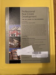 Professional Real Estate Development-The ULI Guide to the Bus..3rd Ed-ACCEPTABLE