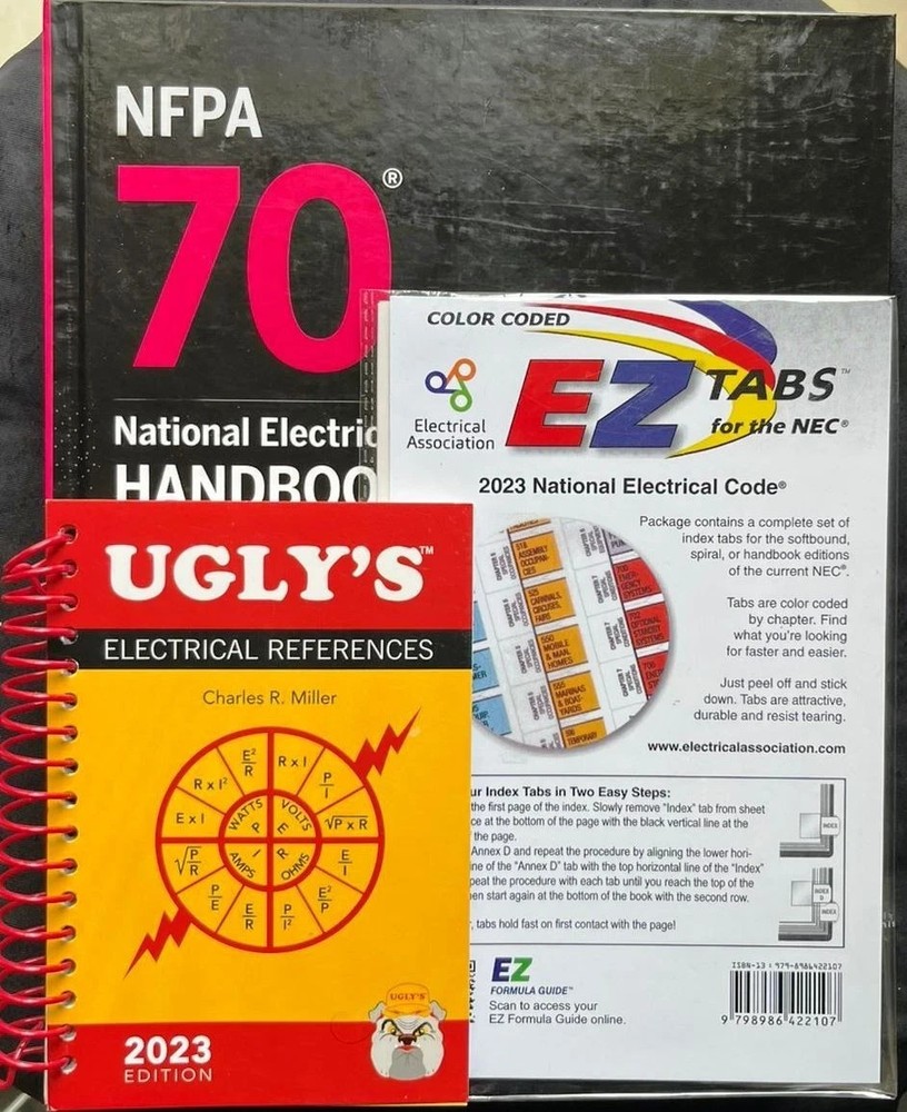 NFPA 70 National Electrical Code Handbook 2023 Hardcover + EZ Tabs + ugly elect