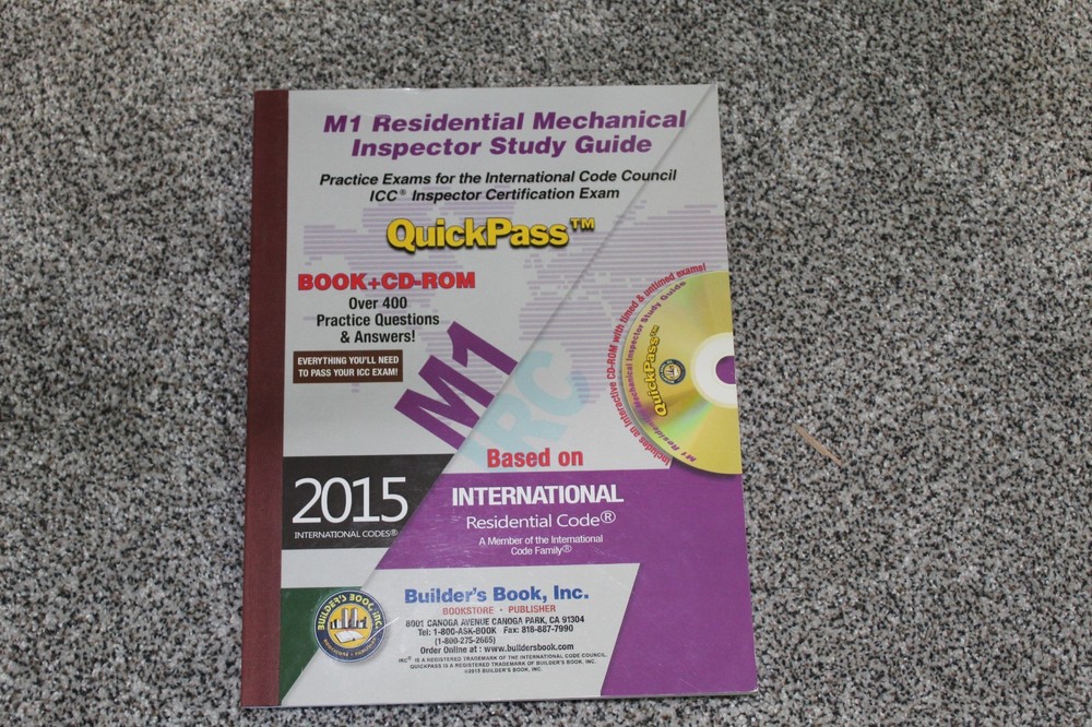 Book Builders M1 Quick Pass Residential Mechanical Inspector Study Guide