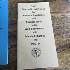 ACGIH Booklet Lot 10x Threshold Limit Values TLV BEIs 1982-1994 Vintage