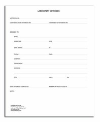 Lab Notebook/Laboratory Notebook – Professional Grade – 240 Pages 8” x 10” …