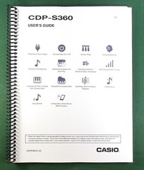 Casio CDP-S360 Instruction Manual: 73 Pages Coil Bound & Clear Covers!