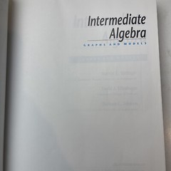 Intermediate Algebra Graphs And Models-Bittinger-2000