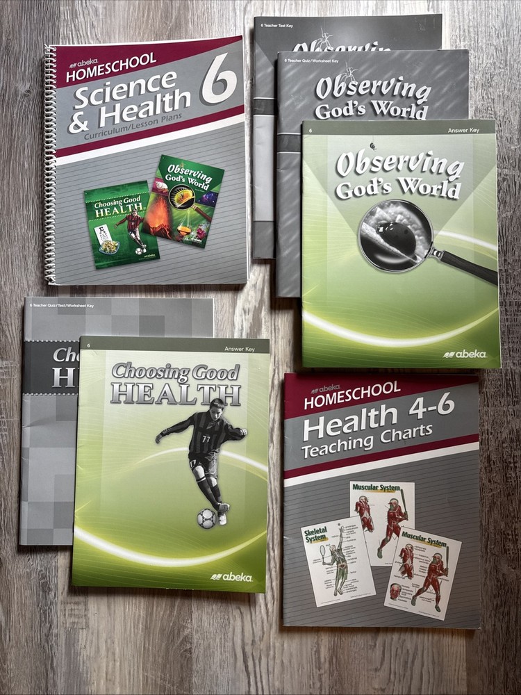 NEW- Abeka 6th Science & Health Complete Parent Kit Lesson Plans, Keys & Charts