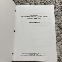 Advanced Product Quality Planning And Control Plan APQP Reference Manual