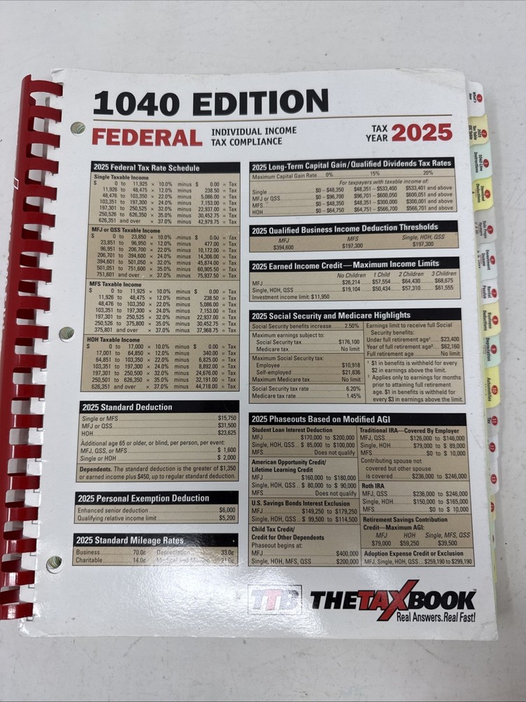 TheTaxBook 1040 Ed. Federal Income Tax. Individual Income Tax Compliance 2025