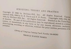Vintage Surveying Theory And Practice Davis & Foote Fifth Edition 1966 McGraw-Hi