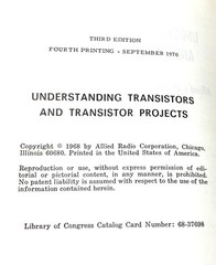 Understanding Transistors and Transistor Projects Allied Handbook 1970 Softcover