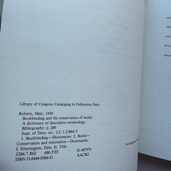 Bookbinding and theConservation of Books, Matt Robert & Don Etherington Signed