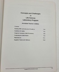 Concepts &Challenges Life Science Laboratory Program Teacher’s Annotated Edition