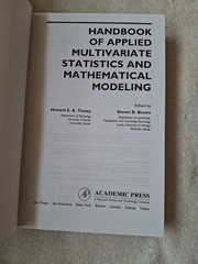 Handbook Of Applied Multivariant Statistics And Mathematical Modeling by Tinsley