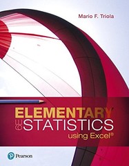 ELEMENTARY STATISTICS USING EXCEL (6TH EDITION) By Mario F. Triola – Hardcover