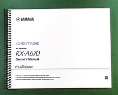 Yamaha RX-A670 Instruction Manual: Full Color 140 Pages & Protective Covers!