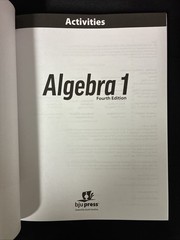 BJU Algebra 1 Student Activities – Student Activity Book, 4th Edition, LIKE NEW!