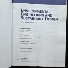 Environmental Engineering and Sustainable Design by Bradley Striebig, Lauren…