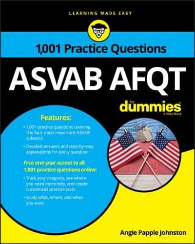 ASVAB Afqt: 1,001 Practice Questions for Dummies by Angie Papple Johnston: Used