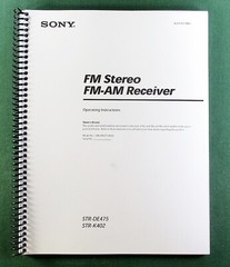 Sony STR-DE475 Instruction Manual: 52 Pages & Protective Covers!