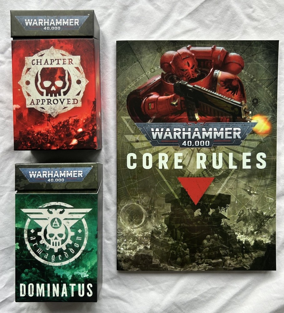 40k 11th ED CORE RULES + Chapter Approved + Dominatus Cards New ARMAGEDDON