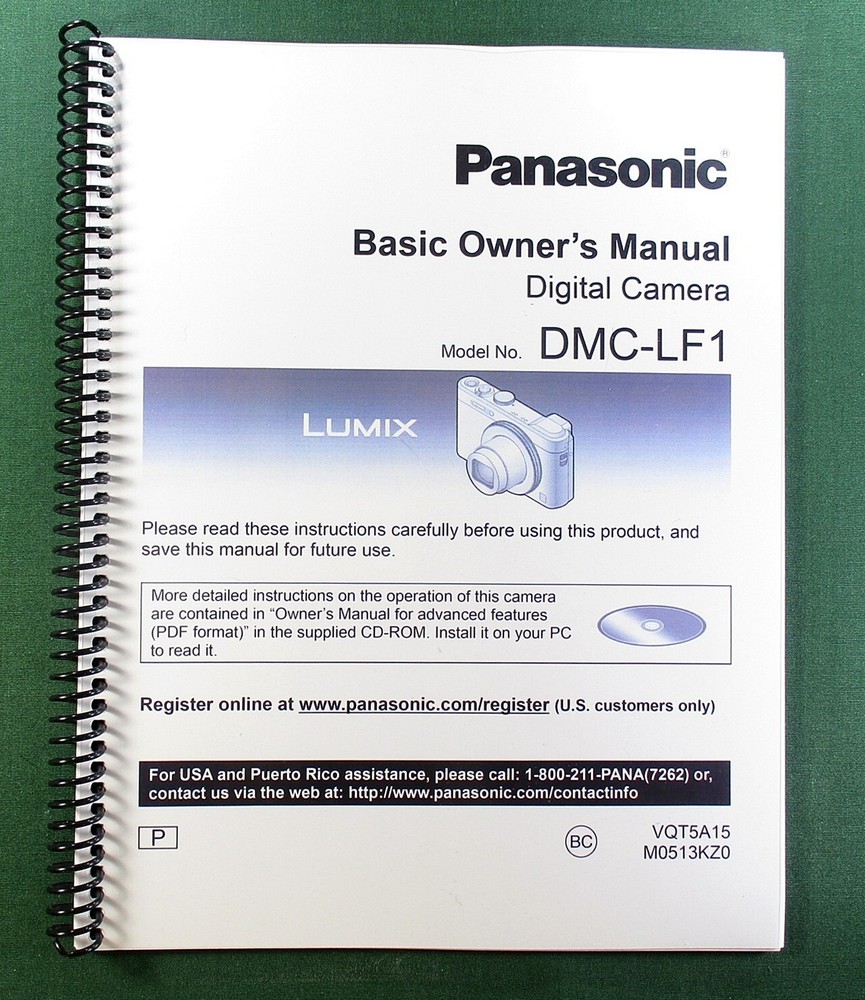 Panasonic Lumix DMC-LF1 Basic Instruction Manual: 39 Pages & Clear Covers!