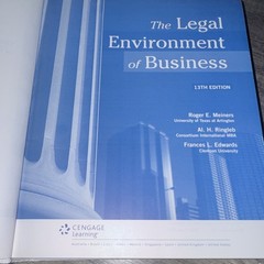 Cengage The Legal Environment of Business 13th Ed Hardcover 2014 Meiners