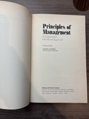 Principles Of Management A Programmed-Instructional Approach LJ Kazmier 3rd Ed.