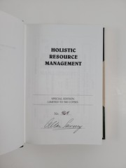 SIGNED Holistic Resource Management Alan Savory Limited Edition 464/500 HC