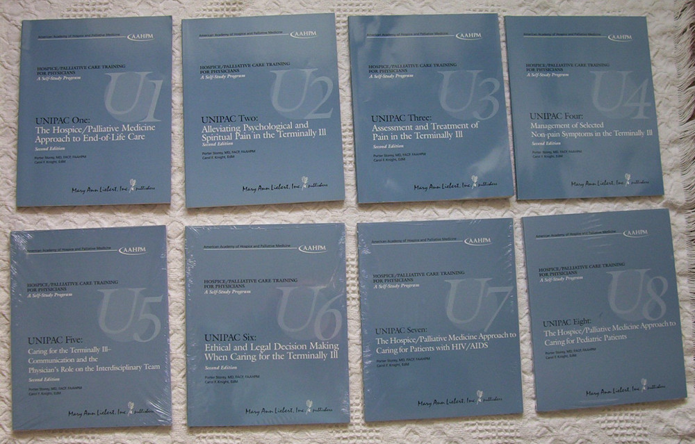 AAHPM Unipac 1-8 Hospice Palliative Medicine training books Physician self-study