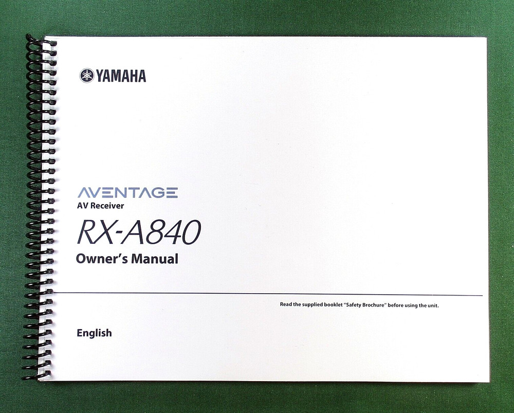 Yamaha RX-A840 Instruction Manual: Full Color 144 Pages & Protective Covers!